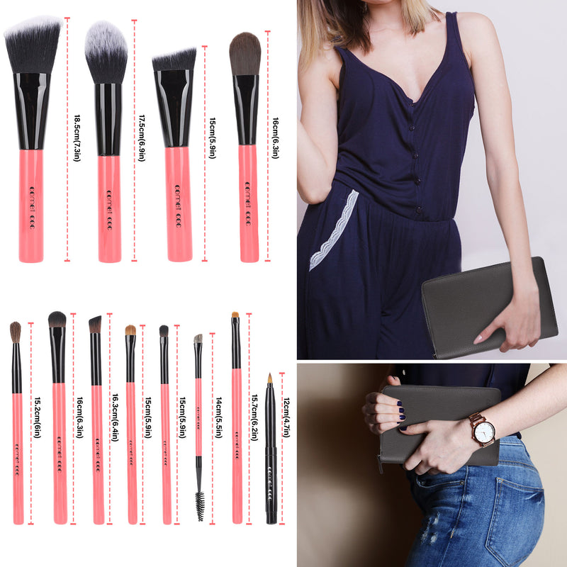 12piece Makeup Brushes Pink color Set